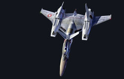  absurdres aircraft airplane asterozoa black_background canopy_(aircraft) commentary english_commentary fighter_jet from_above highres jet macross macross_flashback_2012 military military_vehicle no_humans roundel science_fiction solo variable_fighter vehicle_focus vf-4 