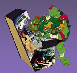  absurd_res angry anthro arcade_machine bandana beverage drinking fight gaming green_body green_eyes green_skin hi_res kerchief male mask playing_video_game purple_background raphael_(tmnt) reptile rise_of_the_teenage_mutant_ninja_turtles scalie scottforester17 simple_background soda teenage_mutant_ninja_turtles teenage_mutant_ninja_turtles_(1987) teenage_mutant_ninja_turtles_(2003) teenage_mutant_ninja_turtles_(2012) turtle 