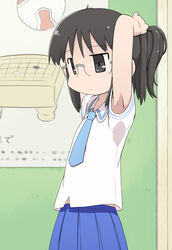  arms_up glasses minakami_mai necktie nichijou ponytail skirt tomboo 