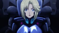  animated animated blonde_hair blue_eyes bodysuit bouncing_breasts breasts female fortified_suit large_breasts muvluv muvluv_alternative muvluv_total_eclipse short_hair stella_bremer 