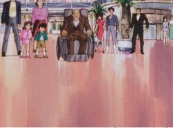  2girls 6+boys animated animated anime_screenshot dirty_pair dirty_pair_flash gas_mask lowres mask missile multiple_boys multiple_girls terrorism 