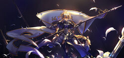  armor fate/apocrypha fate/stay_night jeanne_d&#039;arc jeanne_d&#039;arc_(fate/apocrypha) ruler_(fate/apocrypha) tagme thighhighs weapon 