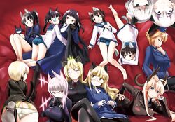  6+girls animal_ears ass barefoot bird_girl black_hair black_pantyhose blonde_hair blue_eyes blush brave_witches brown_hair butt_crack cat_ears cat_girl commentary_request crossed_legs dog_ears dog_girl dog_tail dual_persona eila_ilmatar_juutilainen erica_hartmann eyepatch fox_ears fox_girl glasses hand_on_head hanna-justina_marseille hat head_wings heidimarie_w._schnaufer heinrike_prinzessin_zu_sayn-wittgenstein hirschgeweih_antennas long_hair looking_at_viewer looking_back lowleg lowleg_panties lying military military_uniform miyafuji_yoshika mozu_(peth) multiple_girls noble_witches open_mouth panties pantyhose perrine_h._clostermann ponytail purple_eyes purple_hair sakamoto_mio sakomizu_haruka sanya_v._litvyak school_swimsuit school_uniform serafuku shiny_clothes short_hair silhouette_demon sitting smile strike_witches strike_witches:_kurenai_no_majo-tachi strike_witches:_suomus_misfits_squadron strike_witches_zero swimsuit swimsuit_under_clothes tail takei_junko thighhighs underwear uniform upside-down wakamoto_tetsuko waltrud_krupinski white_panties wings witches_of_africa wolf_ears wolf_girl wolf_tail world_witches_series yellow_eyes yuri 