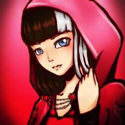  artist_request blue_eyes boots cerise_hood ever_after_high gradient gradient_background hood looking_at_viewer md5_mismatch 