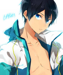  1boy black_hair blue_eyes high_speed! male_focus matsurinnu nanase_haruka_(free!) 