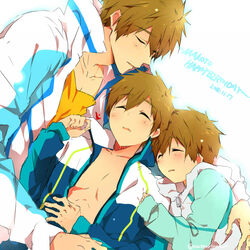  free! high_speed! male_focus matsurinnu multiple_boys sleeping tachibana_makoto younger 