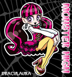  artist_request draculaura earrings female female high_heels jewelry looking_at_viewer md5_mismatch monster_high oerba_yun_fang purple_eyes shiroyama_rikuta simple_background solo vampire 