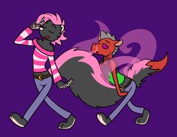  anthro duo equid equine hi_res horse hypnosis immelmann male male/male mammal mephitid midriff mind_control nicole_o&#039;connor scentplay skunk spiral_eyes transformation twinning 