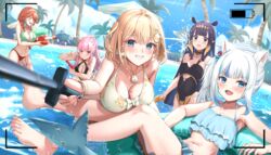  &gt;o&lt; 6+girls :d absurdres adapted_costume among_us animal_ears ball barefoot battery_indicator beach beachball bikini black_bikini black_choker black_one-piece_swimsuit blonde_hair blue_bikini blue_eyes blue_nails blue_sky blush boomei_(nanashi_mumei) braid breasts bubba_(watson_amelia) cat_ears ceres_fauna chibi choker clock cloud collarbone crewmate_(among_us) day death-sensei_(mori_calliope) disembodied_head dodging dollrys_(irys) ducking earrings english_commentary feather_earrings feathers feet fins fish_tail gawr_gura giraffe_fauna grey_hair grin hair_ornament hairband hakos_baelz halloween_baelz heart heart_earrings highres holding holocouncil hololive hololive_english holomyth innertube irys_(hololive) jewelry kuutamo large_breasts medium_breasts mismatched_bikini mole mole_on_breast mori_calliope multiple_girls nail_polish nanashi_mumei navel ninomae_ina&#039;nis ninomae_ina&#039;nis_(1st_costume) one-piece_swimsuit one_side_up orange_eyes ouro_kronii outdoors palm_tree pink_eyes pink_hair pointy_ears ponytail propeller purple_hair sana_worm_(tsukumo_sana) selfie_stick shark_girl shark_tail side_ponytail sky small_breasts smile smol_ame splashing stomach summer sunlight swim_ring swimsuit tail takanashi_kiara takanashi_kiara_(casual) takodachi_(ninomae_ina&#039;nis) tentacle_hair toenail_polish toenails toes tree tsukumo_sana twin_braids v viewfinder virtual_youtuber water water_gun watson_amelia wet white_hairband yatagarasu_(tsukumo_sana) yukkronii_(ouro_kronii) 