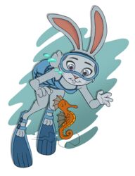  alpha_channel anthro clothing color_edit colored darkbunny666 disney duo eyewear female feral fish fur goggles grey_body grey_fur hi_res implied_water judy_hopps lagomorph leporid mammal marine purple_eyes rabbit seahorse shoxxe smile swimwear syngnathid syngnathiform third-party_edit underwater water zootopia 