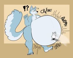  absurd_res anthro belly belly_inflation belly_slap big_belly canid canine canis derp_eyes fernkarry fernkarrythewolf hi_res inflation male mammal slap solo synful2023 wolf 