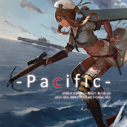  aircraft_carrier belt beret blonde_hair blue_sky buckle cloud commentary_request crop_top crossbow dutch_angle english_text female from_side glasses gun handgun hat holding holding_gun holding_weapon holster horizon hornet_(pacific) jeanex kantai_collection leaning_forward looking_away meme midriff military military_vehicle navel ocean original pacific_(kancolle) personification revolver sailor_collar scope serious ship short_sleeves sidelocks skirt sky solo striped_clothes striped_thighhighs tattoo thighhighs trigger_discipline united_states uss_hornet_(cv-8) warship water watercraft waterskiing_(meme) waves weapon white_skirt wind 