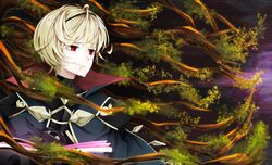  1boy armor bad_id bad_pixiv_id blonde_hair book fire_emblem fire_emblem_fates leaf leo_(fire_emblem_fates) male_focus murau_68 red_eyes solo 