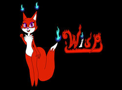  anthro black_background blue_fire candle canid canine chest_tuft colored_fire fangs female fire fox fur kitsunebi looking_at_viewer mammal nude raikoo red_body red_fur simple_background solo teeth tuft will-o&#039;-the-wisp wisp_(scare_games) 