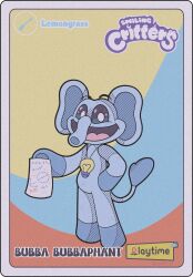  anthro bubba_bubbaphant casver_w elephant elephantid hi_res male mammal mob_entertainment open_mouth poppy_playtime poster proboscidean smile smiling_critters solo template wide_eyed 