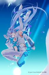  aqua_eyes aqua_hair bad_id bad_pixiv_id boots commentary_request detached_sleeves female gloves hatsune_miku hoshima long_hair midriff solo tattoo thigh_boots thighhighs twintails vocaloid white_footwear white_thighhighs wide_sleeves yuki_miku yuki_miku_(2011) zettai_ryouiki 