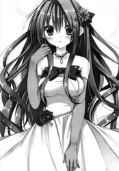  bow_tie ellis_fahrengart flower_pin monochrome seirei_tsukai_no_blade_dance 