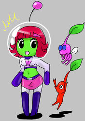  alien colored crossover elemental_creature female flora_fauna green_body green_skin group hair hi_res humanoid luna_(mighty_milky_way) mighty_milky_way nintendo not_furry pikmin pikmin_(species) pink_body plant red_body red_hair red_pikmin spacesuit unknown_artist wayforward winged_pikmin 