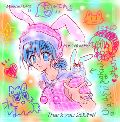  akazukin_chacha blue_hair bunny_ear head open_eyes riiya 