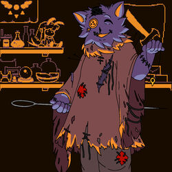  1:1 ambiguous_gender anthro button_(fastener) button_eyes clothed clothing deltarune digital_media_(artwork) domestic_cat felid feline felis fur jewelry looking_at_viewer lunathiccmode mammal necklace open_mouth pin_(disambiguation) plushie seam_(deltarune) sew sewn_mouth simple_background smile solo undertale_(series) 