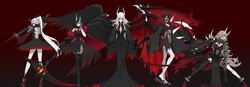  5girls albino black_hair black_sclera blake_belladonna breasts cape claws cleavage cleavage_cutout clothing_cutout colored_sclera commentary_request corruption dishwasher1910 feathered_wings geta grimm_(rwby) highres horns japanese_clothes kimono long_hair mask mechanical_arms multiple_girls multiple_wings navel navel_cutout ponytail red_eyes ruby_rose rwby salem_(rwby) scythe short_hair single_mechanical_arm single_thighhigh tentacle thighhighs torn_clothes weiss_schnee white_hair wings yang_xiao_long 