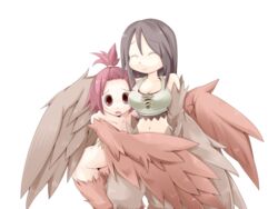  2girls bangs_pinned_back bare_shoulders bird_legs bmp-to-png_conversion breasts brown_feathers brown_tank_top brown_wings cleavage crop_top feathered_wings feathers frfr frown game_cg hair_between_eyes harpy long_hair looking_at_viewer medium_breasts medium_hair midriff mon-musu_quest! monster_girl multiple_girls navel non-web_source official_art open_mouth pii_(mon-musu_quest!) pina_(mon-musu_quest!) red_eyes red_hair siblings sisters small_breasts tank_top transparent_background winged_arms wings 