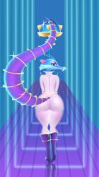  alien anthro ass big_butt blue_body blue_fur blue_sky_studios boots clothed clothing eyeshadow female footwear fully_clothed fur hi_res ice_age_(series) makeup mammal molesondrive purple_boots purple_clothing purple_eyeshadow purple_footwear rear_view rodent saber-toothed_squirrel scratazon scratazon_leader solo tagme 