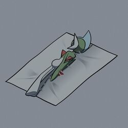  1:1 anthro diviously dying_in_a_glue_trap gallade generation_4_pokemon glue glue_trap green_body hi_res humor male meme nintendo pokemon pokemon_(species) solo trap_(contrivance) trapped white_body 