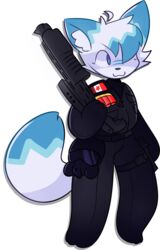  :3 absurd_res alpha_channel anthro arctic_fox black_bodysuit black_clothing black_skinsuit blue_body blue_ear_tips blue_ears blue_eyes blue_fur blue_tail blue_tail_tip bodysuit canada canadian_flag canid canine clothing dipstick_ears dipstick_tail ear_markings femboy fox fur gas_mask gun hi_res ichbinturkisch knife male mammal markings mask military multicolored_ears naidru nose_markings patch_(fabric) ranged_weapon shell_(projectile) shotgun shotgun_shell skinsuit skinsuit_bodysuit solo spas-12 tactical_belt tactical_bodysuit tactical_gear tail tail_markings tight_clothing topwear true_fox vest weapon white_body white_fur white_tail 