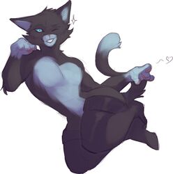  anthro bent_legs black_body black_fur blue_eyes boots cheek_tuft clothing domestic_cat dreamworks facial_tuft felid feline felis female footwear fur fuzzy gesture green_eyes half-closed_eyes hand_gesture head_on_hand heart_symbol hi_res kitty_softpaws looking_at_viewer lying mammal narrowed_eyes on_back on_side one_eye_closed orange_body orange_fur pawpads pointing pose puss_in_boots_(dreamworks) showing_teeth simple_background smile solo squibstash tail tuft tuxedo_cat white_background wink 