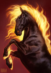  adobe_photoshop_(artwork) ambiguous_gender black_body black_fur book_cover brown_eyes cover digital_media_(artwork) digital_painting_(artwork) equid equine feral fire flaming_hair flaming_hooves flaming_mane fur hi_res hooves horizontal_pupils horse johis looking_at_viewer mammal moonlight_riders official_art on_hind_legs orange_hooves photorealism pseudo_hair pseudo_mane pupils red_background shaded simple_background snout solo unguligrade 