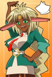  accessory aisha_clanclan animal_humanoid atomictiki big_ears business_suit clothing ctarl-ctarl felid felid_humanoid female hair_accessory hairband hand_on_hip hi_res humanoid mammal mammal_humanoid necktie outlaw_star paper secretary solo suit 