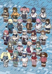  &gt;_&lt; anchor_hair_ornament atago_(kancolle) atlanta_(kancolle) bandages black_hair blonde_hair boushi-ya bow braid brown_hair choukai_(kancolle) choukai_kai_ni_(kancolle) closed_mouth commentary daitou_(kancolle) detached_sleeves fubuki_(kancolle) gambier_bay_(kancolle) gangut_(kancolle) glasses gloves grey_hair hair_ornament hairband hairbow hat headgear hiryuu_(kancolle) japanese_clothes kamikaze_(kancolle) kantai_collection kawakaze_(kancolle) kongou_(kancolle) kongou_kai_ni_(kancolle) kumano_(kancolle) kumano_kai_ni_(kancolle) lego long_hair low_twintails makigumo_(kancolle) makigumo_kai_ni_(kancolle) multiple_girls murakumo_(kancolle) murakumo_kai_ni_(kancolle) nagato_(kancolle) nenohi_(kancolle) ooyodo_(kancolle) open_mouth pink_hair ponytail purple_hair red_hair ryuujou_(kancolle) sailor_collar school_uniform serafuku shiranui_(kancolle) simple_background single_braid smile taigei_(kancolle) twintails unryuu_(kancolle) very_long_hair visor_cap yamato_(kancolle) yuubari_(kancolle) zuikaku_(kancolle) 