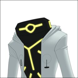  1:1 1_eye absurd_res alien alien_humanoid alpha_channel ambiguous_gender ben_10 black_border border bottomless cartoon_network clothed clothing coat coat_only faceless fan_character fid-el_(lumen_fox) galvanic_mechamorph glowing glowing_markings hi_res hood humanoid lumen_fox markings mouthless noseless not_furry shaded solo topwear topwear_only 