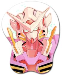  akycoo blue_eyes glowing glowing_eyes gundam gundam_00 gundam_exia mecha mousepad_(medium) no_humans robot science_fiction solo straight-on trans-am v-fin white_background 