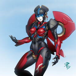  bad_id bad_pixiv_id blue_eyes borrowed_design dated female flame_toys flame_toys_windblade flying humanoid_robot mecha mechanical_wings metal_skin no_humans open_hands pandacron robot robot_girl transformers windblade wings 