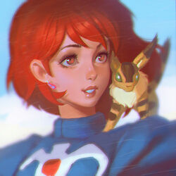  1:1 canid canine chest_tuft clothing ear_piercing ear_ring female feral fox fox_squirrel_(ghibli) ghibli green_eyes hair human hybrid kuvshinov-ilya lagomorph larger_human leporid mammal nausica&auml; nausica&auml;_of_the_valley_of_the_wind piercing quadruped rabbit red_eyes red_hair ring_piercing rodent sciurid sitting_on_shoulder size_difference sky smaller_feral teto_(ghibli) tree_squirrel tuft 