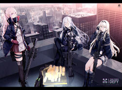  3girls ak-12 ak-12_(girls&#039;_frontline) an-94 an-94_(girls&#039;_frontline) ar-15 assault_rifle black_gloves braid breasts building city cityscape closed_eyes closed_mouth commentary_request day defy_(girls&#039;_frontline) expressionless female_pov french_braid girls&#039;_frontline gloves grey_hair gun hair_between_eyes hair_ornament highres holding hologram jacket kalashnikov_rifle long_hair long_sleeves m4a1_(girls&#039;_frontline) m4a1_(mod3)_(girls&#039;_frontline) mask mask_around_neck mishima_hiroji multicolored_hair multiple_girls pink_hair pov purple_eyes red_gloves red_hair ribbon rifle rooftop sidelocks skyscraper smile st_ar-15_(girls&#039;_frontline) st_ar-15_(mod3)_(girls&#039;_frontline) streaked_hair thighhighs weapon white_hair 