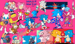  5_fingers accessory aimf0324 amy_rose anthro bat black_nose blue_body blue_fur bottomwear canid canine chao_(sonic) cheese_the_chao classic_amy_rose classic_sonic classic_sonic_(universe) clothing cloud cream_the_rabbit echidna eulipotyphlan fingers footwear fox fur gloves group hair_accessory hairband handwear hedgehog human japanese_text lagomorph leporid mammal maria_robotnik monotreme paint papercraft pink_body pink_fur pom_poms rabbit red_body red_fur rouge_the_bat sega shadaria shadow_the_hedgehog silver_the_hedgehog skateboard skirt sonic_the_hedgehog sonic_the_hedgehog_(series) super_sonic tails text vehicle white_body white_fur yellow_body yellow_fur 