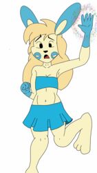  9:16 anthro cheek_spots cheerleader clothing female fireworks generation_3_pokemon hi_res humanoid minun minun_(character) navel nintendo orson_zedd pokemon pokemon_(species) solo topwear tube_top 