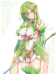  alternate_costume bare_shoulders blush boots bracelet breasts choker clear_glass_(mildmild1311) closed_mouth dress elbow_gloves female fire_emblem fire_emblem:_mystery_of_the_emblem fire_emblem:_shadow_dragon fire_emblem:_shadow_dragon_and_the_blade_of_light fire_emblem_echoes:_shadows_of_valentia fire_emblem_heroes flower flower_bracelet flower_choker gloves gradient_clothes green_boots green_dress green_eyes green_hair green_pupils hair_flower hair_ornament highres holding holding_polearm holding_weapon jewelry lance large_breasts long_hair looking_at_viewer official_alternate_costume palla_(fire_emblem) palla_(resplendent)_(fire_emblem) polearm short_dress smile solo thigh_boots weapon 