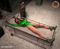  1girls 3d bondage caitlin_fairchild dc_comics gen&sup1;&sup3; 