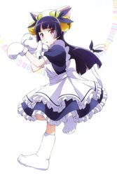  animal_ears animal_hands artist_request bell cat_ears cosplay dejiko dejiko_(cosplay) di_gi_charat female gloves gokou_ruri hair_ornament highres hime_cut jingle_bell long_hair mole mole_under_eye ore_no_imouto_ga_konna_ni_kawaii_wake_ga_nai paw_gloves paw_shoes red_eyes shoes tail 