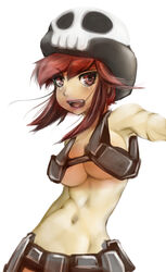  alternate_breast_size belt breasts chest_harness commentary_request contrapposto female harness highres holster jakuzure_nonon kill_la_kill large_breasts lipstick makeup nudist_beach_uniform pink_eyes pink_hair revealing_clothes short_hair shoulder_holster sideboob siratamaya skull_print solo spoilers standing underboob utility_belt 