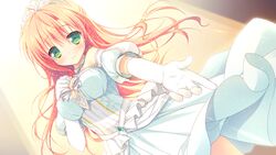  alcot chikotam clover_day&#039;s dress elbow_gloves game_cg green_eyes long_hair pink_hair rindou_tsubame tiara 