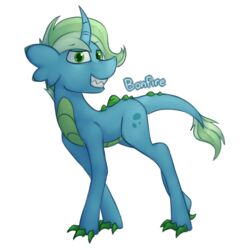  2016 alpha_channel ambiguous_gender bonfire_(buttocher) dracony dragon dragon_pony equid equine fan_character feral green_eyes hasbro hi_res horn horse hybrid looking_at_viewer mammal marsminer my_little_pony mythological_creature mythological_equine mythological_scalie mythology pony reptile scalie simple_background smile solo tail transparent_background unicorn unigan 