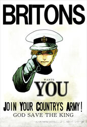  1boy axis_powers_hetalia blonde_hair commentary_request english_text green_eyes hat highres ihiro looking_at_viewer lord_kitchener_wants_you male_focus parody photoshop_(medium) pointing pointing_at_viewer poster_(medium) poster_parody propaganda solo united_kingdom_(hetalia) world_war_i 