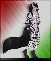  2013 abs anthro athletic athletic_anthro athletic_male big_tail biped black_body black_fur black_hair cuteancuddly digital_media_(artwork) equid equine facial_piercing featureless_crotch front_view full-length_portrait fur gradient_background hair hair_over_eye hooves jewelry lip_piercing long_hair long_tail looking_at_viewer male mammal multicolored_body multicolored_fur naturally_censored navel necklace nipples nude one_eye_obstructed pecs piercing portrait signature simple_background solo standing stripes tail two_tone_body two_tone_fur vincenzo_moretti white_body white_fur white_nipples yellow_eyes zebra 