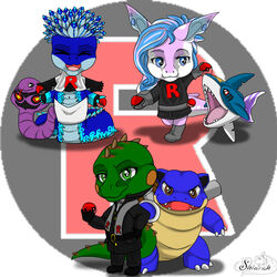  1:1 ambiguous_gender anthro apode april arbok blastoise chibi draconcopode feathers female feral fish generation_1_pokemon generation_3_pokemon group holding_object holding_pokeball iguana iguanid legless lizard male marine multi_arm multi_limb naga nintendo pokeball pokemon pokemon_(species) raiden_(raidens_claws) reptile scalie serpentine shark sharpedo shiarah snake standard_pokeball sub-tympanic_shield team_rocket 