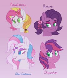  2019 character_name digital_media_(artwork) equid equine fur hair hasbro hi_res honolu-loo_(mlp) horse itoruna kimono_(mlp) mammal mlp_g3 multiple_images my_little_pony my_little_pony_(2003) pony pre-g4 purple_body purple_fur purple_hair sky_wishes solo star_catcher_(pre-g4) white_body white_fur 